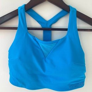 Gymshark Sports bra with Mesh Detail Blue Size Small